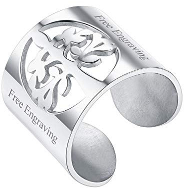 FaithHeart personalisierte Herren Ringe lebensbaum Ring Siegelringe Baum des Leben mit Geschenkebox