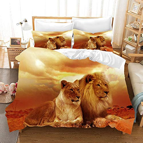 Der König der Löwen 3D Bettwäsche Set Bettbezüge Kissenbezüge Lion Simba Kinder Zimmer Dekor Tröster Bettwäsche-Sets Bettwäsche Bettwäsche (4,200x200cm)