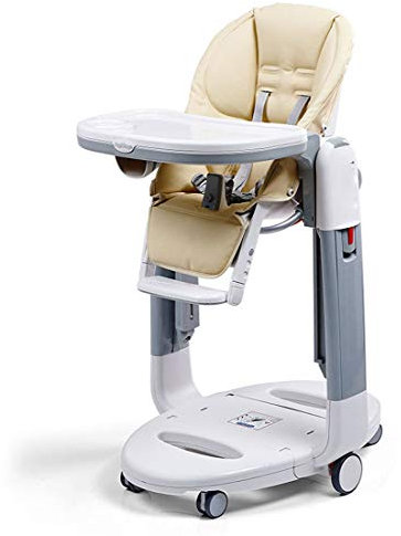 KUANDARYJ Mit Swing-Funktion Hochstuhl Baby, Verstellbar und Klappbar Verstellbare Rückenlehne einfache Reinigung Komfort Polster Baby, Brown