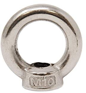 Stainless Steel M10 Eye Nut Provides a Secure Fixing Point to Attach Rope or Cables - Female