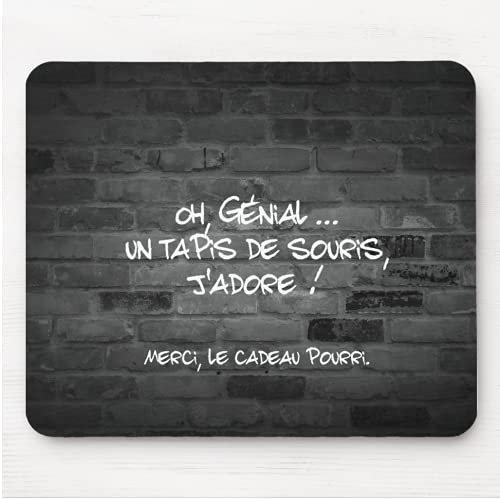 Tapis de Souris Humour Merci Le Cadeau Pourri Message drôle. Idée Cadeau Original pour Amis Couple Collègue Frère Sœur Pote Geek pour Anniversaire Noël ou Juste pour Le Plaisir. Souriez au Bureau.