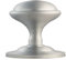 Round Victorian Centre Door Knob - Satin Chrome - 85mm Rose Outdoor Handle | Large Centre Door Knob for Front Doors - External Pull Door Knob - Decorative Weatherproof External Handle