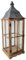 Große Laterne mit Glas 91 cm braune Holzlaterne mit Metalldach - Laterne für draußen - Vintage - Gartenlaterne - Windlicht Laterne - Kerzenhalter - Laterne Naturholz