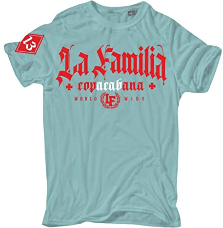 Herren T-Shirt La Familia Copacabana Worldwide Rap Ultras Biker Criminal Front