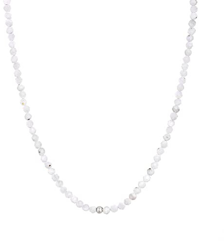 BERGERLIN Mondstein Halskette weiss - weisse Kette - Silber - XS-S