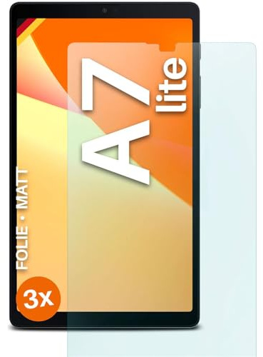 moex® FlexProtect Schutzfolie matt kompatibel mit Samsung Galaxy Tab A7 Lite Folie gegen Reflexionen, Anti Reflex Displayschutz, matte Displayfolie, robust und Kratzfest – 3 Stück