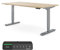 Ergotopia Desktopia Pro X Elektrisch höhenverstellbarer Schreibtisch, Ergonomischer Stehtisch für Büro oder Home Office (Ahorn, Gestell Grau, 160 x 80 cm)