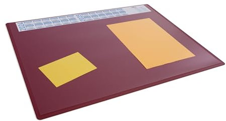 Durable Desk Mat with Annual Calendar 65 x 50 cm, Non-Slip, Polypropylene,Made in Germany, Red