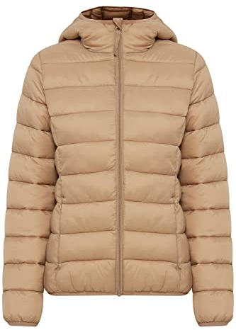 b.young BYBELENA Damen Steppjacke Übergangsjacke Jacke mit Kapuze und Reißverschluss Puffer-Jacke normale Länge, Größe:40, Farbe:Tannin (171320)