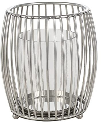 EGLO LIVING Windlicht Rumoi, Klassische Tischdeko, Deko für Wohnzimmer, Schlafzimmer und Flur, Kerzenhalter aus Metall in Chrom und Glas, Teelichthalter 22,5 cm
