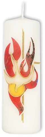 Fritz Cox Osterkerze Flammen Heiliger Geist 150x50 | christliche Kerze | in Deutschland gefertigt |tolles Geschenk zu Ostersonntag |