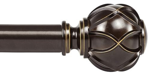 KAMANINA Bastone per Tende Estensibile da 80 a 148 cm, Bastone per Tende in Bronzo con Testata Reticolata e Staffe, per Finestre Balconi, Camere da Letto