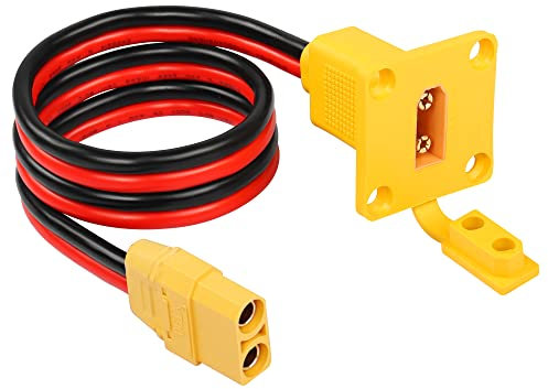 CERRXIAN 0,6 m 10AWG XT90 Stecker auf Buchse Mount Panel Kabel XT90 Stecker mit Mout Panel auf Buchse Draht für RC Lipo Batterie FPV Drohne