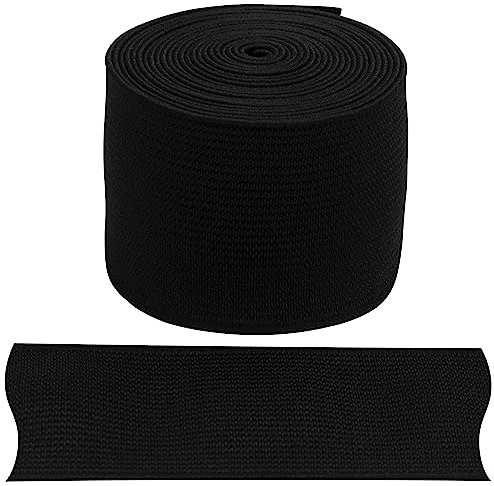 AERZETIX - C67405 - Gummiband flach gewebt 2 m - breite 40 mm - Farbe schwarz - aus Polyester und Latex - konfektion, kurzwaren, nähen, Bekleidung, Stoffe, gürtel, Hosen, Rocke