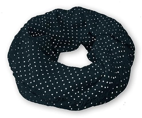 Soul-Cats 1 Crinkle Loopschal mit Punkten Halstuch Schal gepunktet, Farbe: dunkelblau