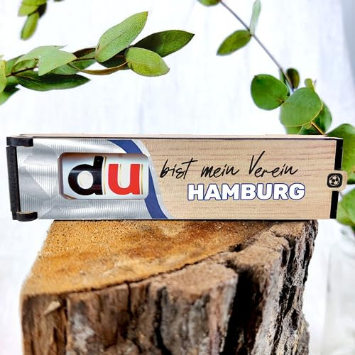 Hamburg du bist mein Verein - Schokoriegel Geschenkbox inkl. Duplo - Hamburg Fan, Hamburg Geschenke, Hamburg Geschenk, Hamburg Fanartikel, Geschenk für Hamburg Stadtverliebte & Fans mit Skyline