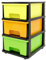 ABBAware Plastic Drawers Storage Unit, With Wheels, 3 x 17L Drawers Dresser Tower, Storage Drawers, Toy Organizer for Home, School, Nursery Playroom, Kindergarten, Candy Coloured, Multicolour