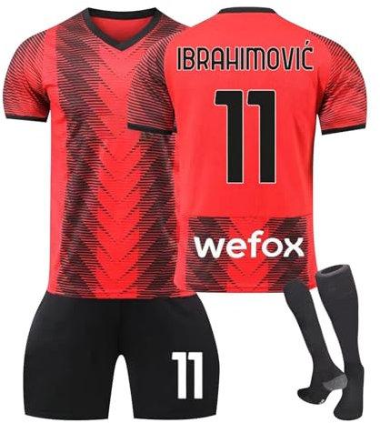 23/24 AC-Milan Trikot Neue Saison Hause/Auswärts Fußball Trikots Shorts Socken Set für Kinder/Erwachsene, Fussball Trikot Trainingsanzug für Junge Herren