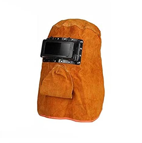 Echtfarben-Schweißmaske, Schweißermaske, Leder-Schweißarbeiten, Solar-Auto-Verdunkelungsfilter, Linsenschweißer, Lederhaube, Schweißen, atmungsaktive Helmmaske, gelbe, am Kopf montierte Lederhaube, Sc