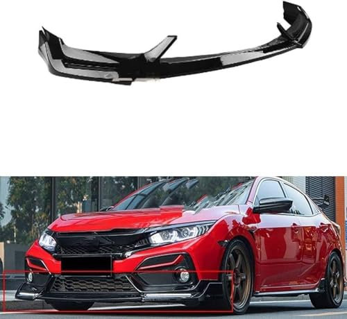 VENYAA Auto Frontspoiler für Civic 10th FK7 Fk8 2017 2018 2019 2020 2021, Frontstoßstangen Frontlippe Spoiler Splitter Diffusor KöRper Kit Zubehör