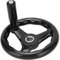 Hand Wheel, 160mm Diameter 16mm Hole Diameter Round Hand Wheel with Revolving Handle, 3 Spoked Engineering Plastics Lathe Handwheel for Milling Machine, Industrial Lathe
