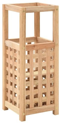 Sufrk Regenschirmständer Walnuss Massivholz 18x18x50 cm Regenschirmkorb Schirmständer Regenschirm Regenschirmhalter