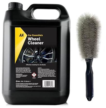 AA Wheel Cleaning Kit, Non Acidic Wheel Cleaner 1 x 5 L and 1 x Wheel Brush (Black)