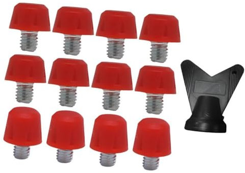 Milageto 12x Tacos para botas de fútbol, accesorios para zapatillas de atletismo, tornillos de rosca M6 de 8 mm y 11 mm, tacos para botas de fútbol, tacos para, Rojo