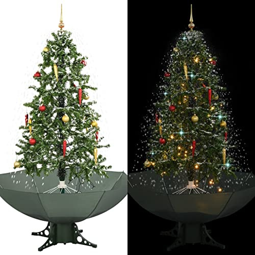 Xichuzi Schneiender Weihnachtsbaum mit Schirmfuß Grün 170 cm, Tannenbaum Künstlich, Christmas Tree, Tannenbaum Deko, Weihnachtsbäume, Christbaum - 284335