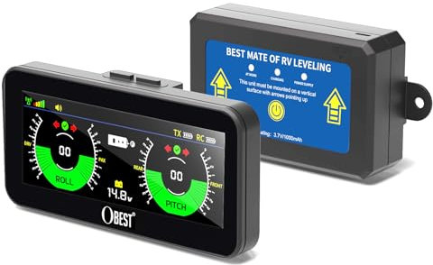 OBEST Wasserwaage Wohnmobil, RV Leveling System, Wohnmobil Nivellierer, Neigungsmesser wohnmobil, Wohnmobil Zubehör, Wohnwagen zubehör, Camper zubehör, Reiseanhänger und Caravan