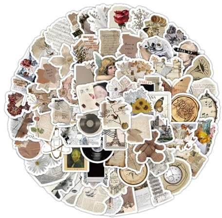 Stickers Aesthetic, 100 Pezzi di Adesivi Estetici Vintage per Laptop, Adesivi Vintage, Sticker Aesthetic, Adesivi Estetici