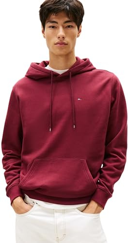 Tommy Jeans Herren Hoodie Regular Fit Flag Fleece mit Kapuze, Rot (Red Wine), S