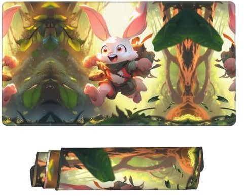 PHAYAH Tapis de souris de jeu motif lapin Roger XXL XL Grand tapis de souris en caoutchouc antidérapant Bords cousus 40,6 x 74,9 cm