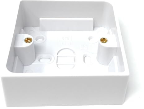 1pcs. 1-Gang Surface Mount Pattress Back Box – 32mm Depth, 85mm x 85mm, White – Ideal for Electrical Socket & Switch Installations