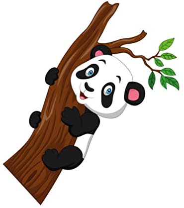 IWOWHERO Pvc-wandaufkleber für Kinderzimmer – Panda-design mit Tiermotiv Einfach Anzubringendes Wandtattoo Wanddekoration für Das Wohnzimmer X 44 Cm