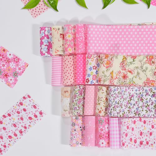 Nähen Patchwork Stoff, 40 Stück Bunte Baumwollstoff Set | Floral Baumwollstoff Patchwork Rolle 6.5 * 50cm Zoll Quilting Streifen für DIY-Handwerk Baumwolltuch Stoffreste Paket