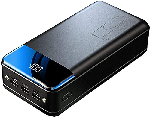 Power Bank Portable Charger 50000mAh High Capacity LED Display with 3 Outputs Max 5V/2.1A & 3 Input External Battery Pack with LED Flashlight Phone Charger for iPhone, Samsung, etc