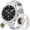 1,27 AMOLED Montre Connectée Femme avec Appel Bluetooth 5,2, Smartwatch Compatible Samsung Huawei Xiaomi Android iOS Podometre GPS Partagé Montre 123 Sports Cardiofrequencemetre (Argenté)