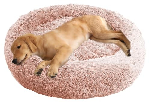 ADUODAO Donut Beruhigendes Hundebett, waschbar, Welpen-Kissen, Anti-Angst, Haustierkissen, flauschiges Donut-Kissen für große, mittelgroße und kleine Hunde, schlafendes Haustier-Sofakissen (70 cm