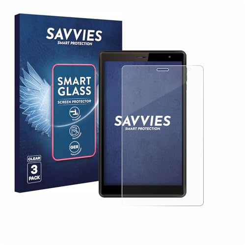 Savvies Schutzglas für Logicom Tab 80 8 | 3 Stück Transparenter Displayschutz Made in Germany Panzer Schutz Glas 9H Schutzfolie HD Klar Blasenfrei Einfache Montage