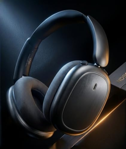 Next Destination ND905-ANC Auriculares Inalámbricos de Diadema Bluetooth 5.4 Cancelación de Ruido Activa 40H Autonomía Bajo Potente Cascos con Micrófonos para Llamadas Almohadas Magnéticas Negro