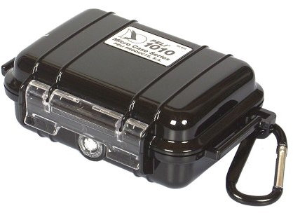 PELI 1020 Wasserdichtes Micro Case Schutzetui, IP67-Zertifiziert, 0,5L Volumen, Schwarz/ Schwarze Gummieinlage