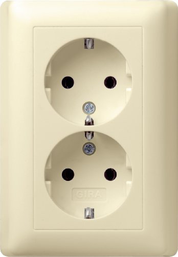 Gira 078001 Doppel Schuko Steckdose Standard 55, cremeweiß