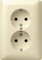 Gira 078001 Doppel Schuko Steckdose Standard 55, cremeweiß