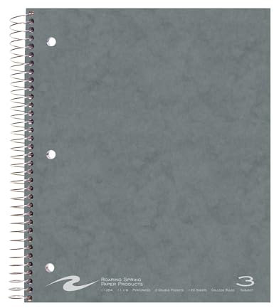 Roaring Spring wirebook Notebook, drei Thema mit 3 Double Taschen, 27,9 x 22,9 cm, 120 Blatt, College liniert, sortiert Farbe Abdeckungen (11384)