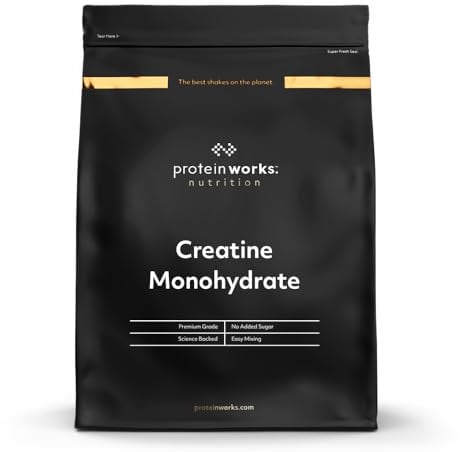 Protein Works - Creatine Monohydrate, Micronised Creatine Powder, 100% Purity, 200 Mesh Ultra Fine Creatine, Improves Performance, Strength & Power, Unflavoured, 333 Servings, 1kg