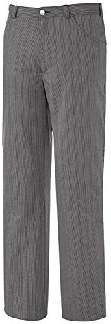 BP 1643-801-36-Ll Unisex-Hose, Jeans-Stil mit verstellbarem Gummizug hinten, 215,00 g/m² Stoffmischung, schwarz-weiß gestreift, Ll