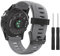 MoKo Armband Kompatibel mit Garmin Fenix 3/3 HR/Fenix 5X/5X Plus/Tactix Charlie/Descent Mk1/Quatix 3, Silikon Ersatzarmband Sportarmband Uhrenarmband mit Werkzeug, Grau