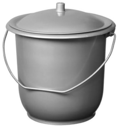 ALUMINIUM ET PLASTIQUES - Seau hygienique modele enfant Ø 23 mm 5 litres avec couvercle avec Anses en acier galvanisé et Couvercle, Pot de chambre gris argent