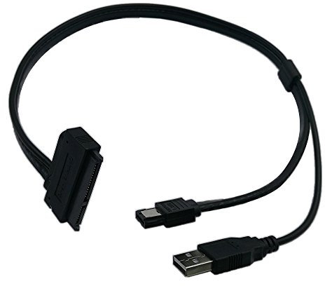 zdyCGTime 2,5 Pulgadas Disco Duro SATA 22pin para eSATA Datos USB con Suministro de Corriente Adaptador de Cable
